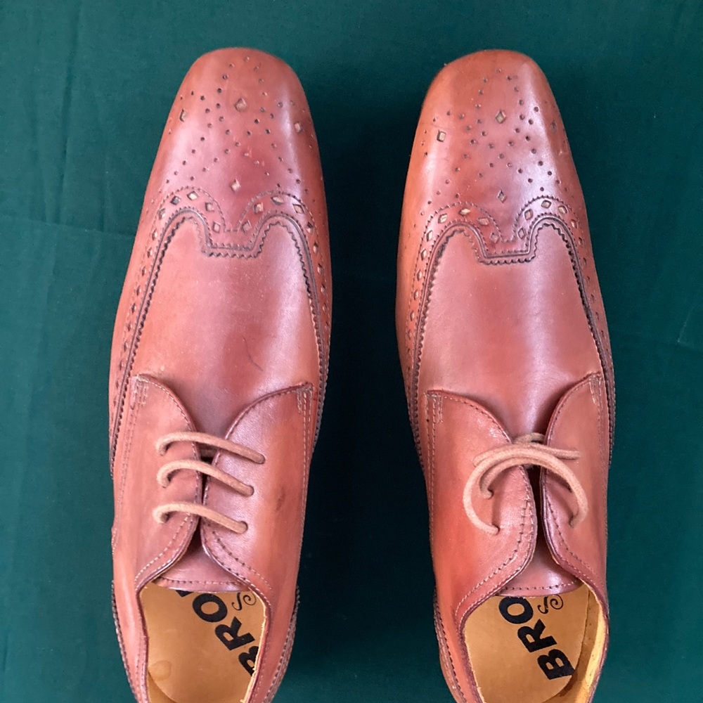 Vintage Bronx “So Today” Burnt Honey Men’s Wingtip Oxfords, 41